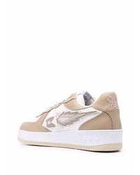 beige Leder niedrige Sneakers von Enterprise Japan