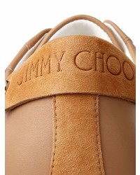 beige Leder niedrige Sneakers von Jimmy Choo