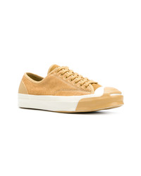 beige Leder niedrige Sneakers von Converse