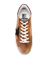 beige Leder niedrige Sneakers von Golden Goose Deluxe Brand