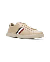 beige Leder niedrige Sneakers von Moncler