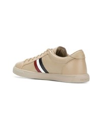 beige Leder niedrige Sneakers von Moncler