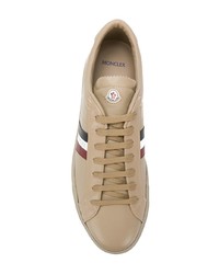 beige Leder niedrige Sneakers von Moncler