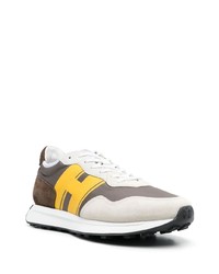 beige Leder niedrige Sneakers von Hogan