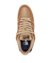 beige Leder niedrige Sneakers von A Bathing Ape