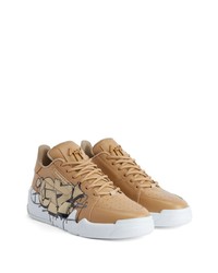 beige Leder niedrige Sneakers von Giuseppe Zanotti