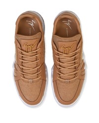 beige Leder niedrige Sneakers von Giuseppe Zanotti