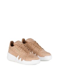 beige Leder niedrige Sneakers von Giuseppe Zanotti