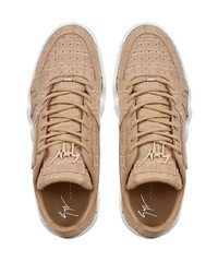 beige Leder niedrige Sneakers von Giuseppe Zanotti