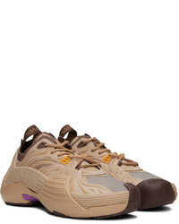 beige Leder niedrige Sneakers von Lanvin