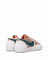 beige Leder niedrige Sneakers von Nike