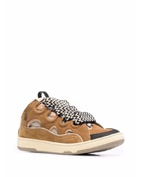 beige Leder niedrige Sneakers von Lanvin