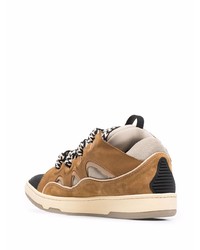 beige Leder niedrige Sneakers von Lanvin