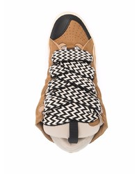 beige Leder niedrige Sneakers von Lanvin