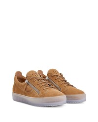 beige Leder niedrige Sneakers von Giuseppe Zanotti