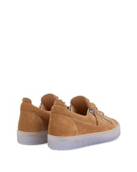 beige Leder niedrige Sneakers von Giuseppe Zanotti