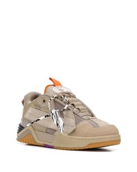 beige Leder niedrige Sneakers von Off-White