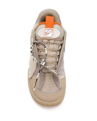 beige Leder niedrige Sneakers von Off-White