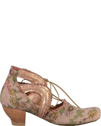 beige Leder Pumps mit Blumenmuster von Think!