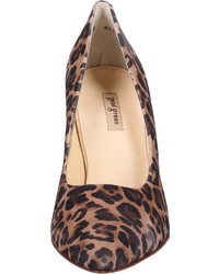 beige Leder Pumps mit Leopardenmuster von Paul Green