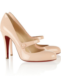 beige Leder Pumps von Christian Louboutin