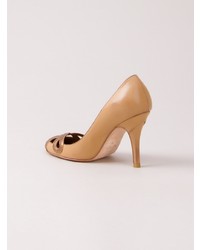 beige Leder Pumps von Sarah Chofakian