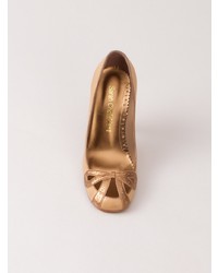 beige Leder Pumps von Sarah Chofakian