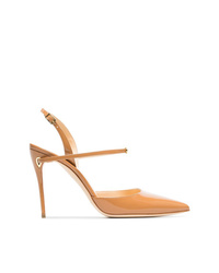 beige Leder Pumps von Jennifer Chamandi