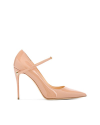 beige Leder Pumps von Jennifer Chamandi