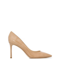 beige Leder Pumps von Jimmy Choo