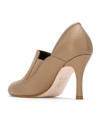 beige Leder Pumps von Sarah Chofakian