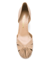 beige Leder Pumps von Sarah Chofakian