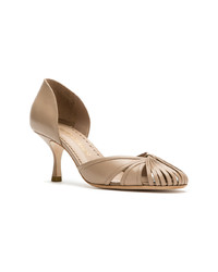 beige Leder Pumps von Sarah Chofakian