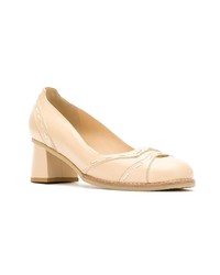 beige Leder Pumps von Sarah Chofakian