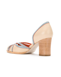 beige Leder Pumps von Sarah Chofakian