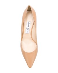 beige Leder Pumps von Jimmy Choo