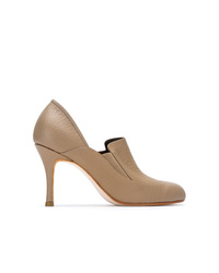 beige Leder Pumps von Sarah Chofakian