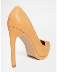 beige Leder Pumps