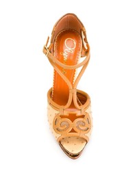 beige Leder Sandaletten von Charlotte Olympia