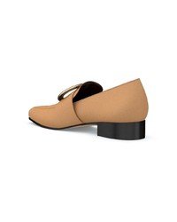 beige Leder Slipper von Dorateymur