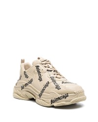 beige Leder Sportschuhe von Balenciaga