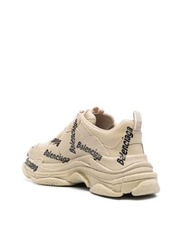 beige Leder Sportschuhe von Balenciaga