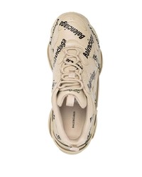 beige Leder Sportschuhe von Balenciaga