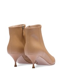 beige Leder Stiefeletten von Miu Miu