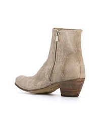 beige Leder Stiefeletten von Officine Creative