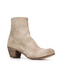 beige Leder Stiefeletten von Officine Creative