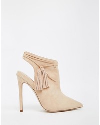 beige Leder Stiefeletten von Asos