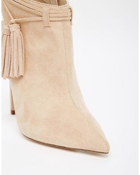 beige Leder Stiefeletten von Asos