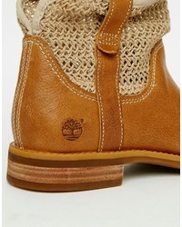 beige Leder Stiefeletten von Timberland