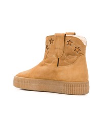 beige Leder Stiefeletten von Golden Goose Deluxe Brand